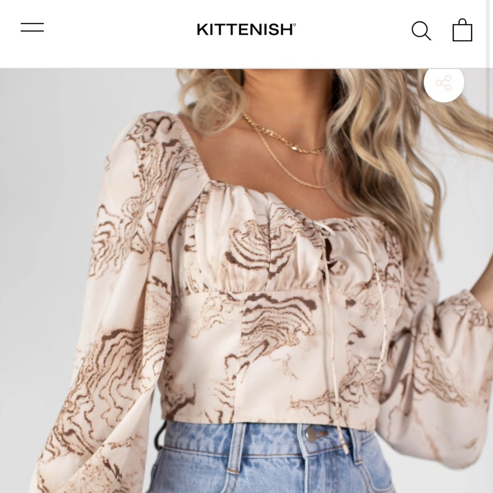 Kittenish Sand Bustier Top